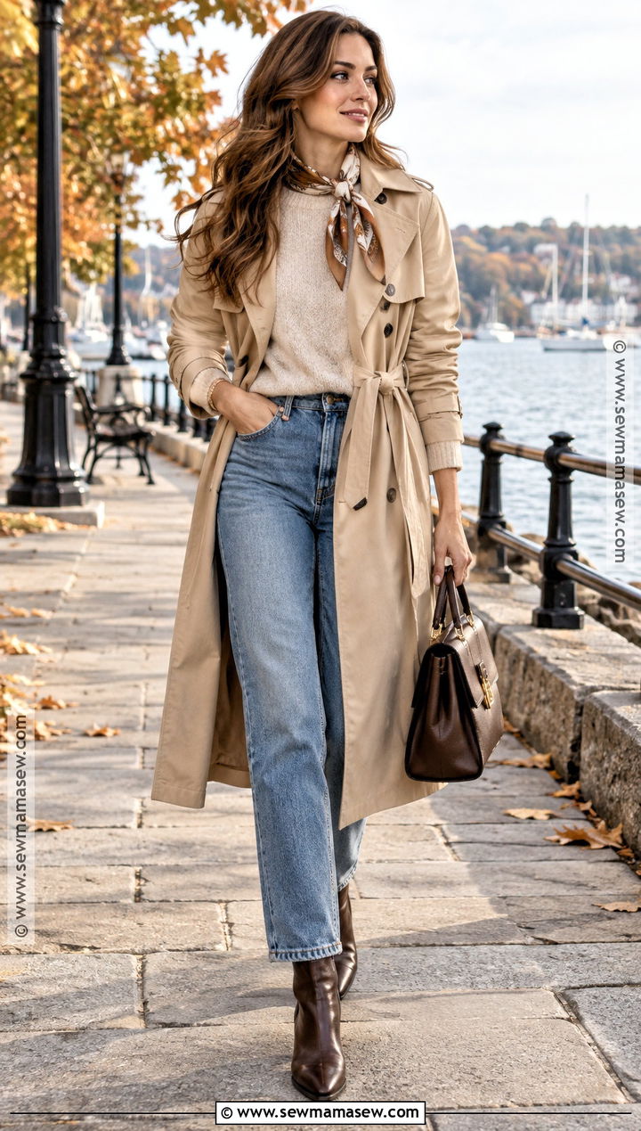 Trench Coat Coastal Fall Outfit - 15 coastal fall outfits 2026