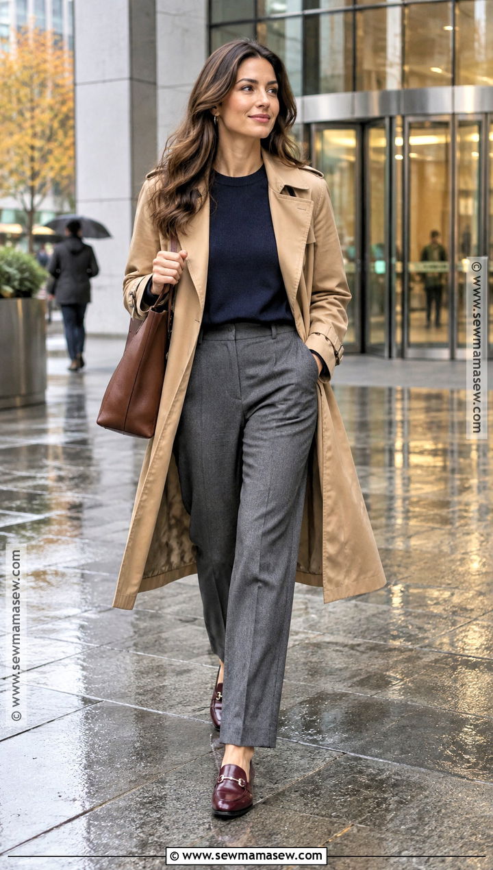 Trench Coat Corporate Fall Outfit - 25 corporate fall outfits
