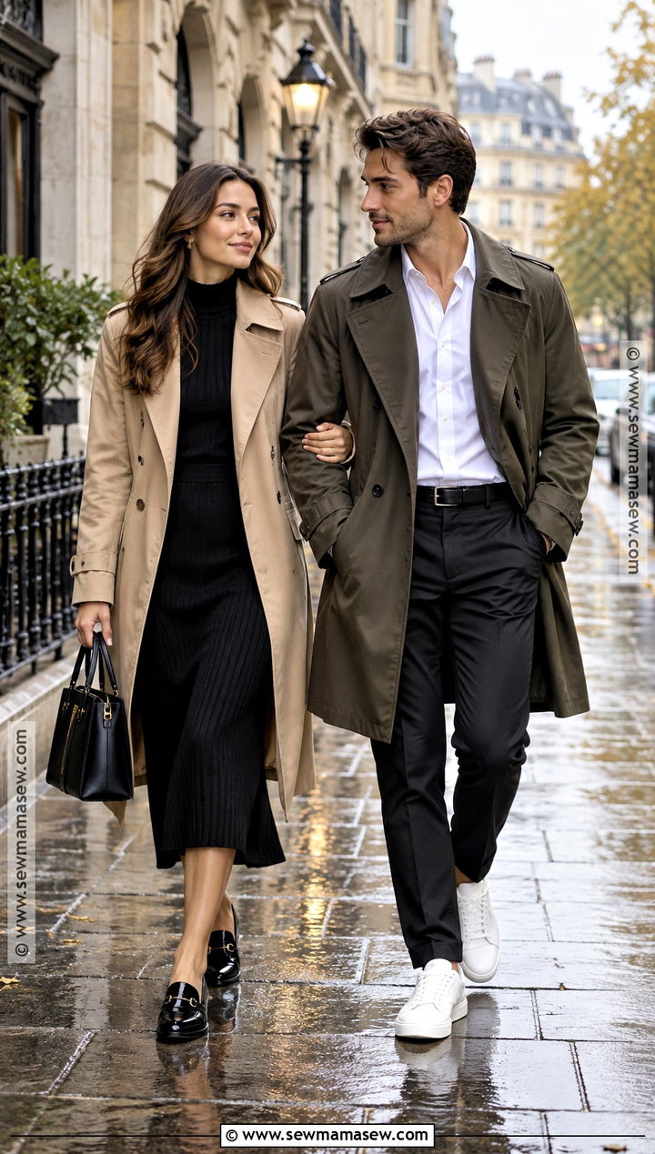 Trench Coat Couple Fall Outfit - 25 couple fall outfits
