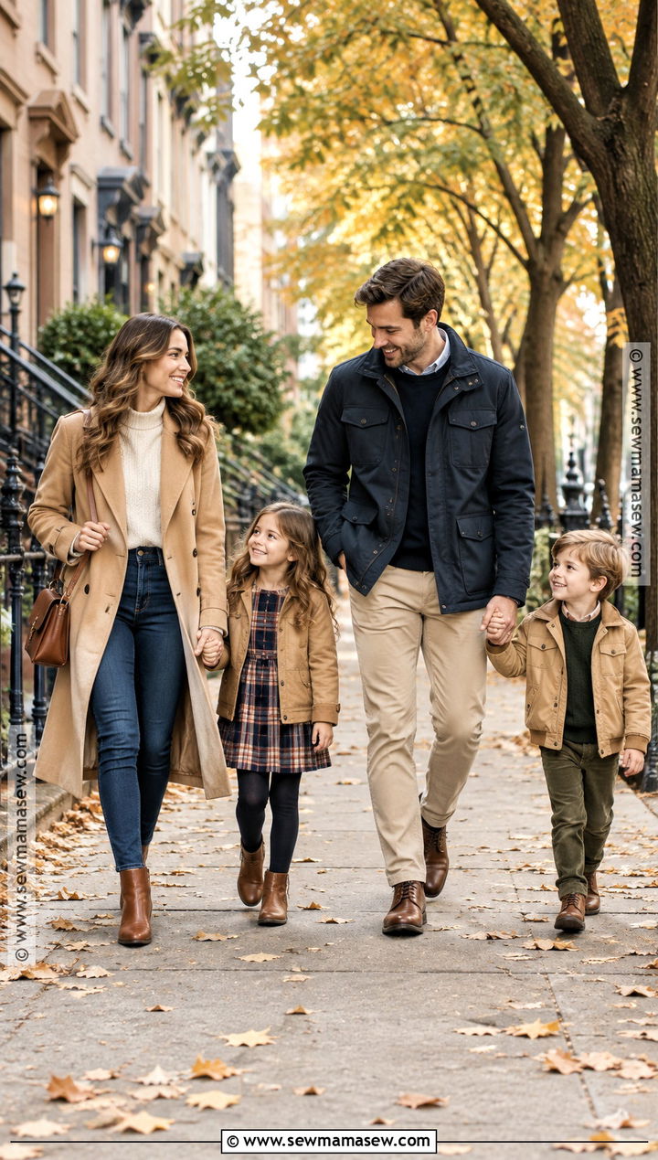 Trench Coat Fall Family Picture Outfit - 20 fall picture outfits for family