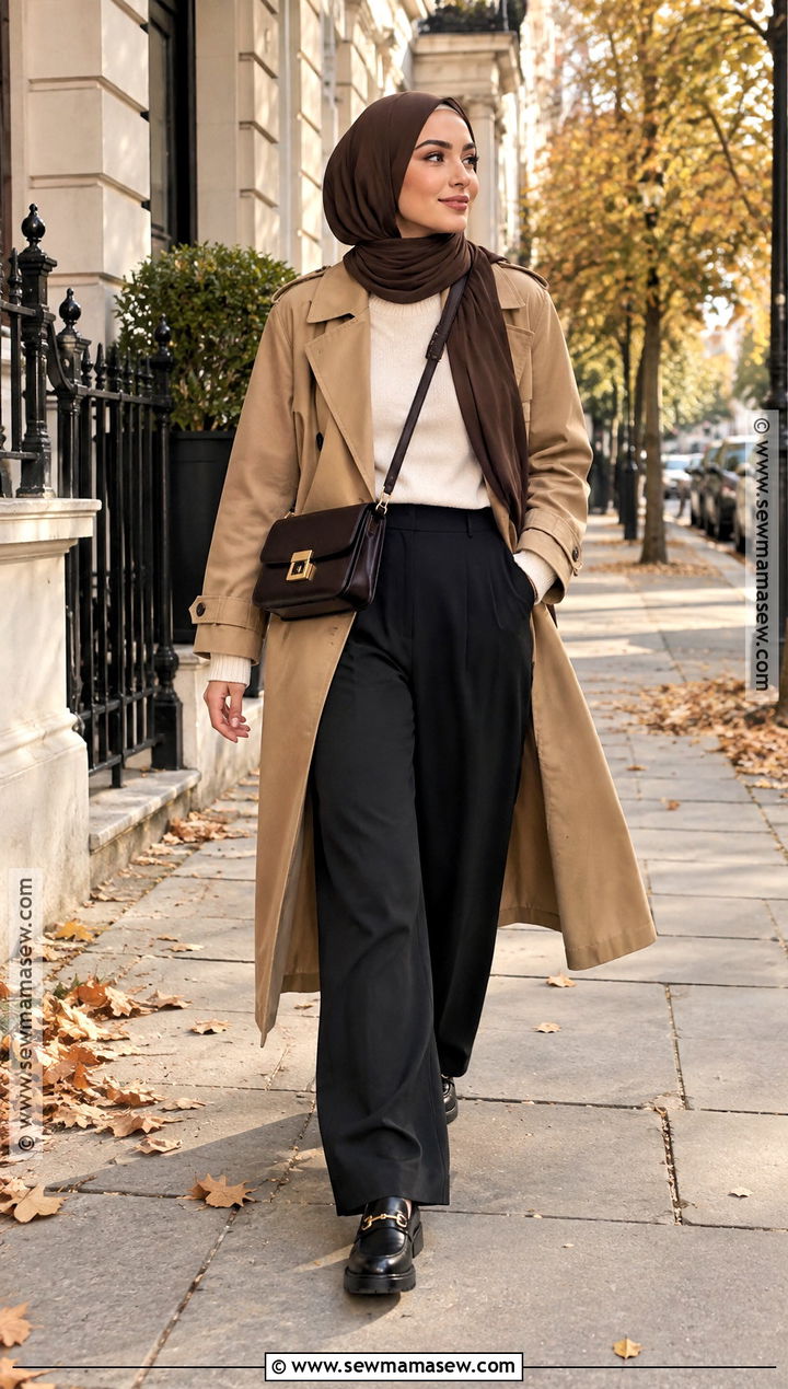 Trench Coat Fall Hijab Outfit - 15 fall hijab style ideas