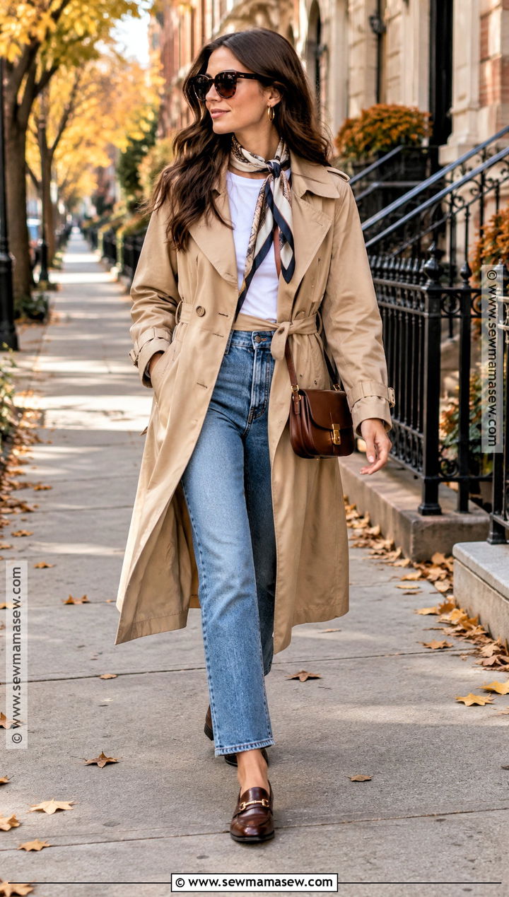 Trench Coat Fall Outfit With Jeans - 15 chic fall fashion ideas