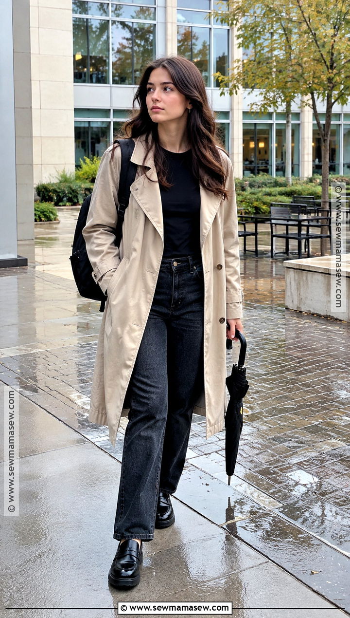 Trench Coat Fall School Outfit - 25 Fall School Fits