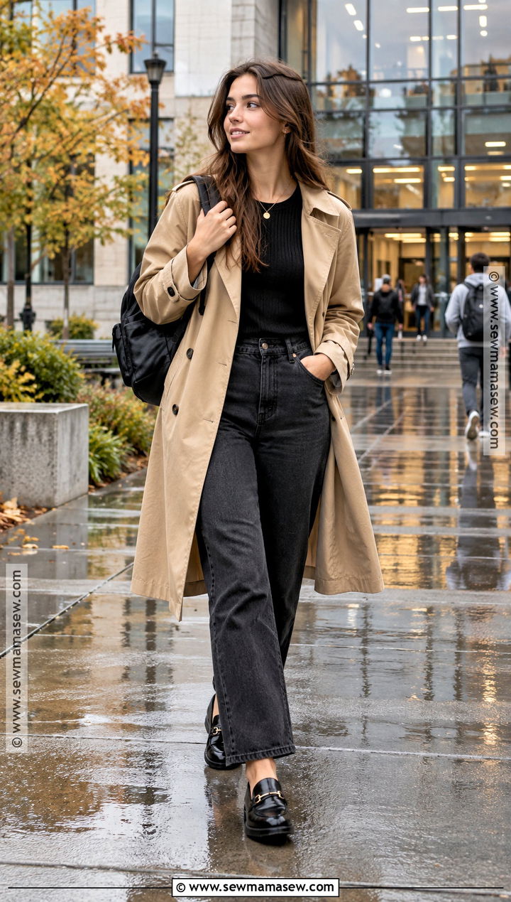 Trench Coat Fall School Outfit - 20 school outfits for fall