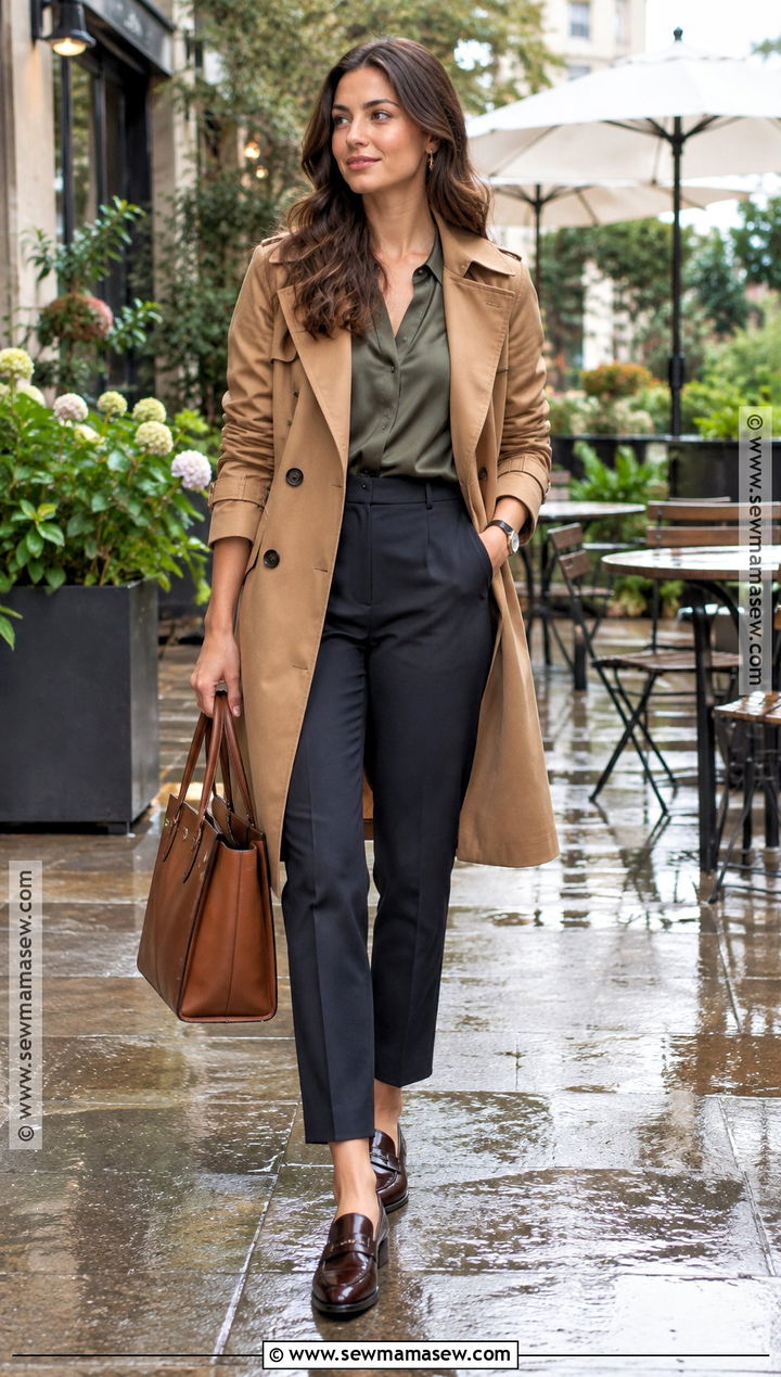 Trench Coat Fall Shower Guest Outfit - 20 fall shower outfit for guest ideas