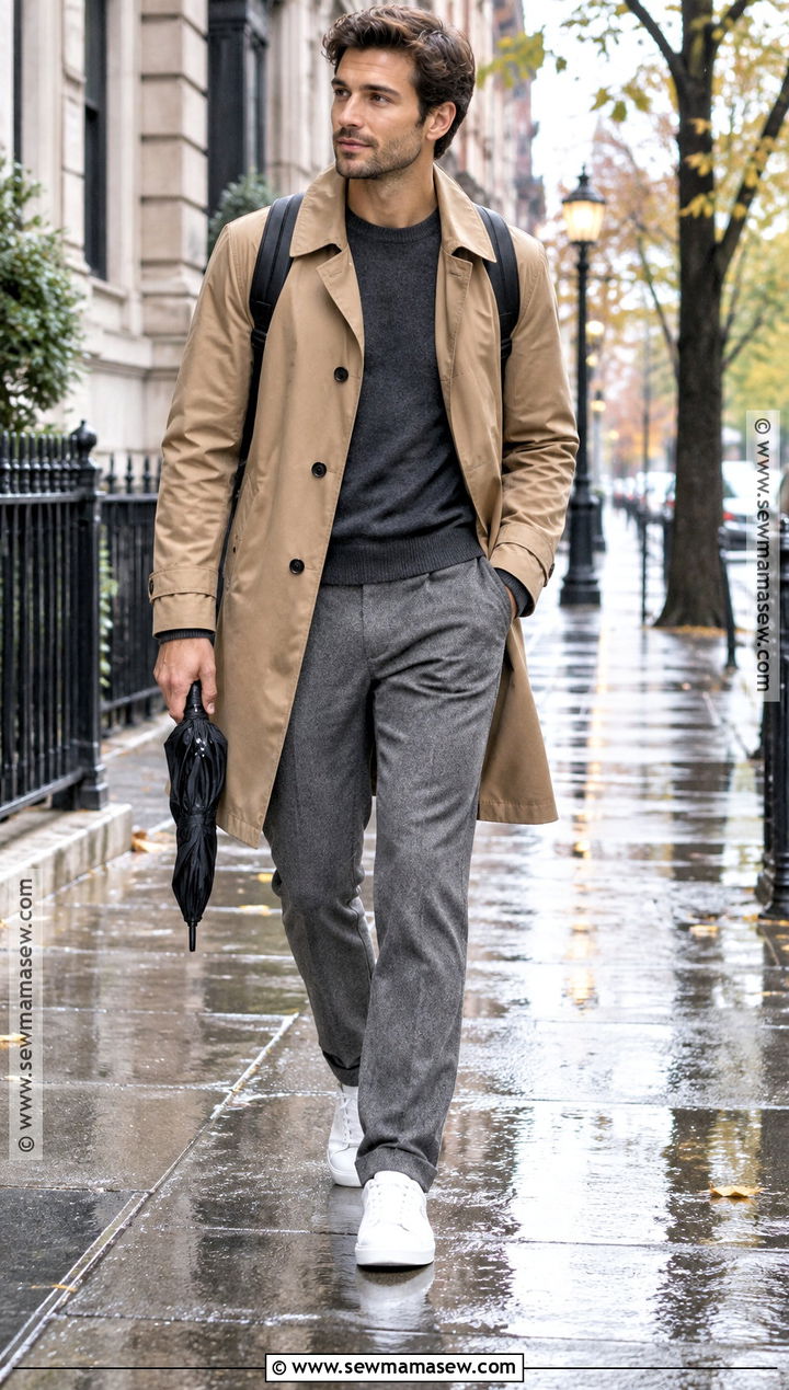 Trench Coat Mens Fall Outfit - 25 mens fall outfits