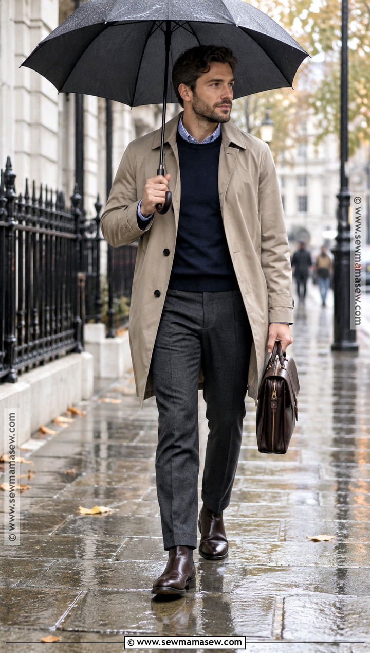 Trench Coat Old Money Fall Outfit - 20 old money fall outfits for men