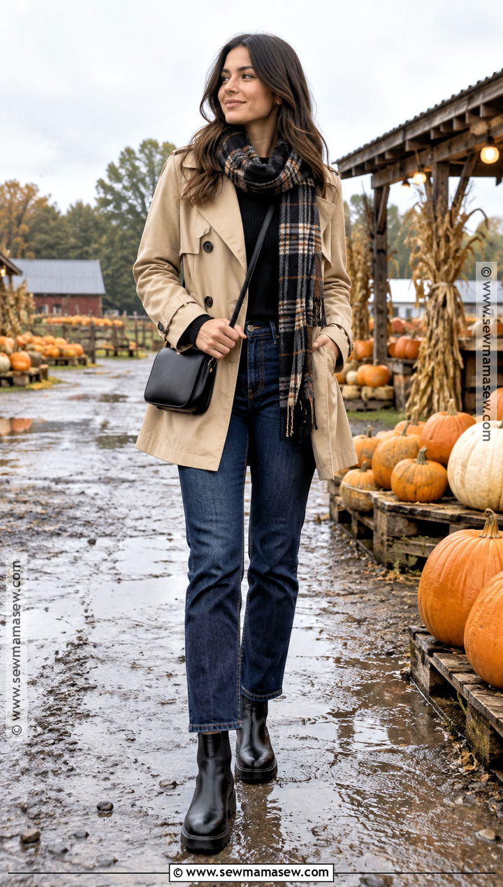 Trench Coat Pumpkin Farm Outfit - 25 pumpkin farm outfit ideas