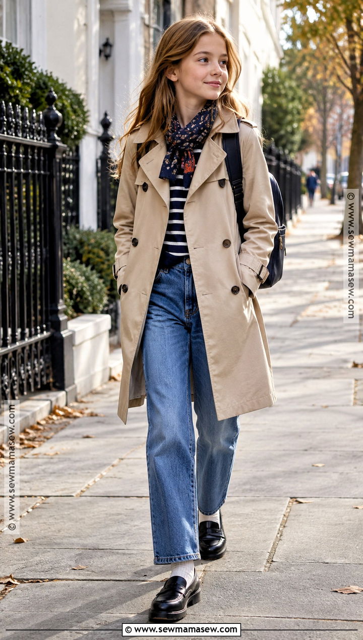 Trench Coat With Jeans Fall Outfit - 15 fall clothes for girls