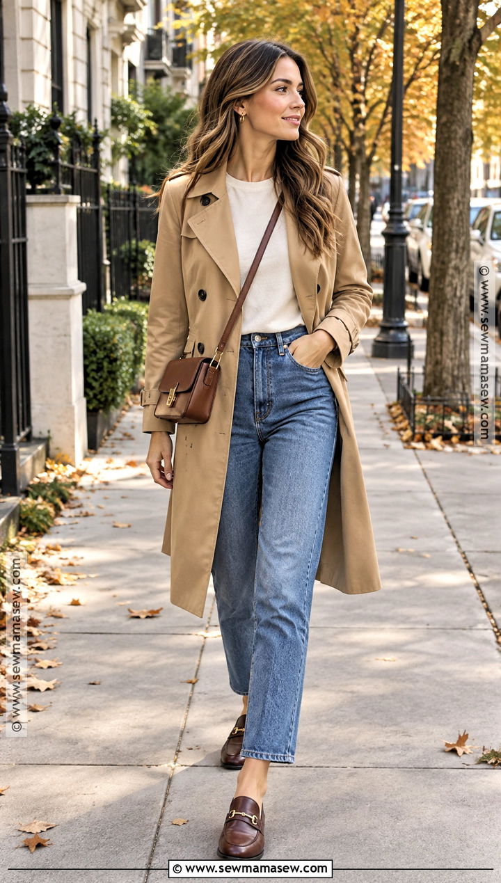 Trench Coat With Straight Leg Jeans - 15 affordable fall wardrobe essentials