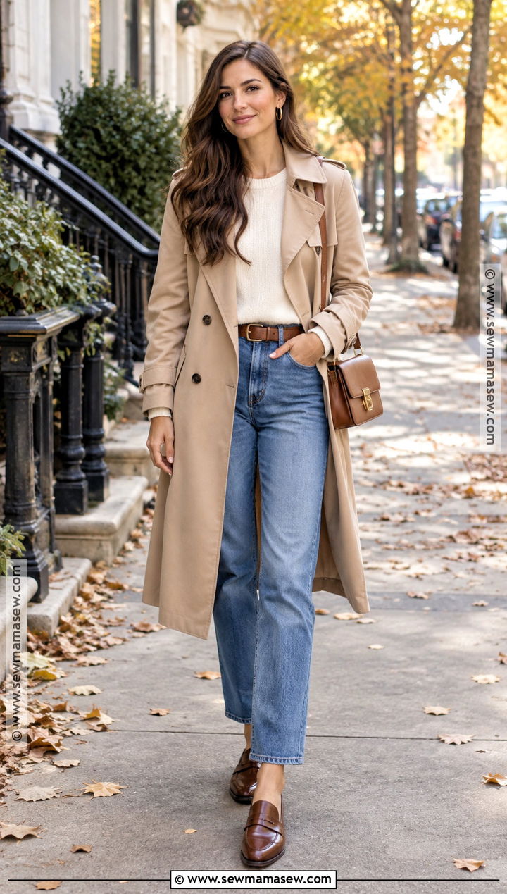 Trench Coat With Straight Leg Jeans - 15 2026 Fall Wardrobe Capsule Ideas