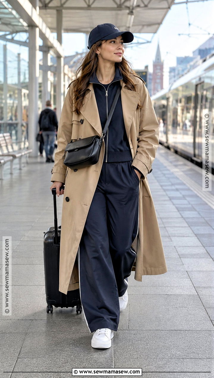 Trench Coat With Tracksuit And Sneakers - 20 streetwear fall ideas