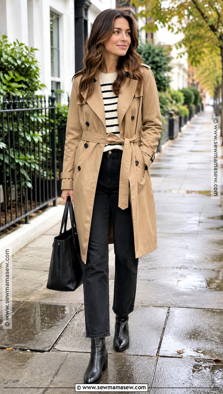 Trench Coat and Black Jeans Fall Outfit - 15 affordable fall fashion ideas