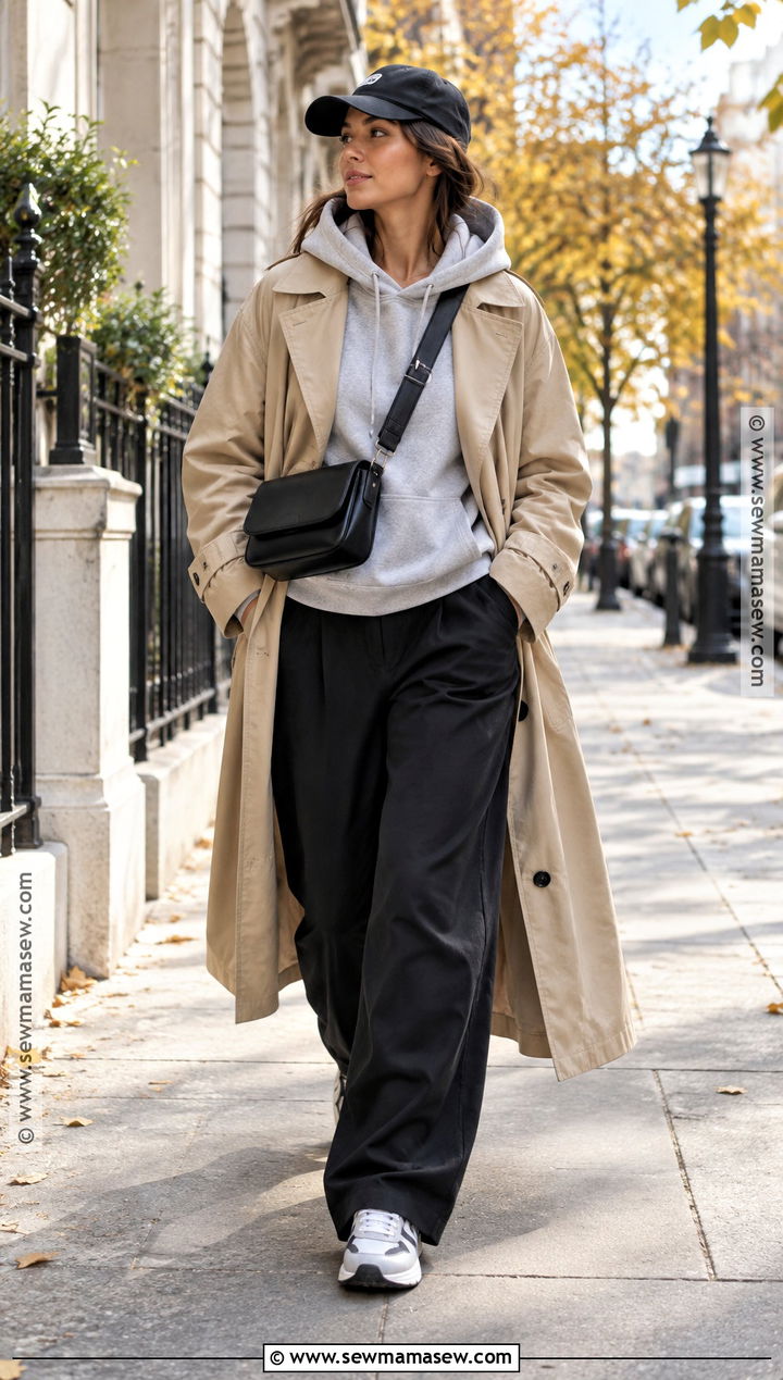 Trench Coat and Hoodie Streetwear Outfit - 15 Fall 2026 Streetwear Ideas