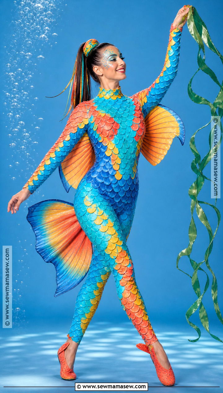 Tropical Fish Costume With Shimmering Fins - 30 tropical costume ideas