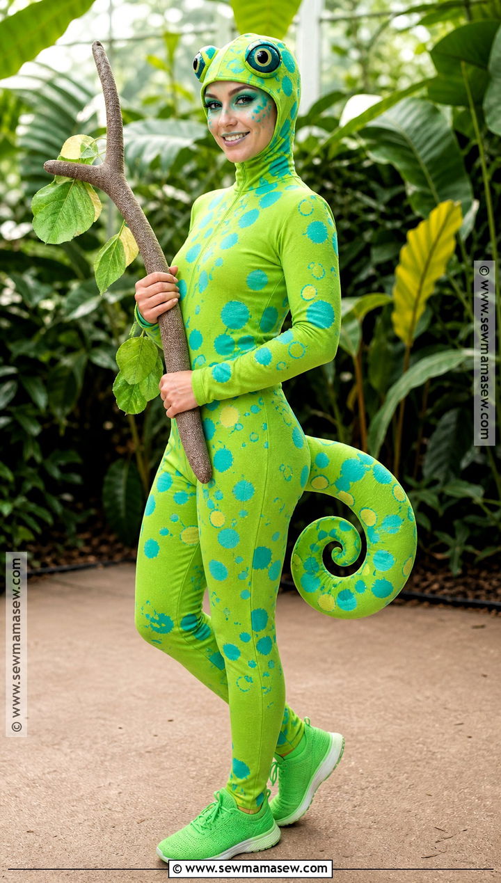 Tropical Gecko Costume With Curled Tail - 30 tropical costume ideas