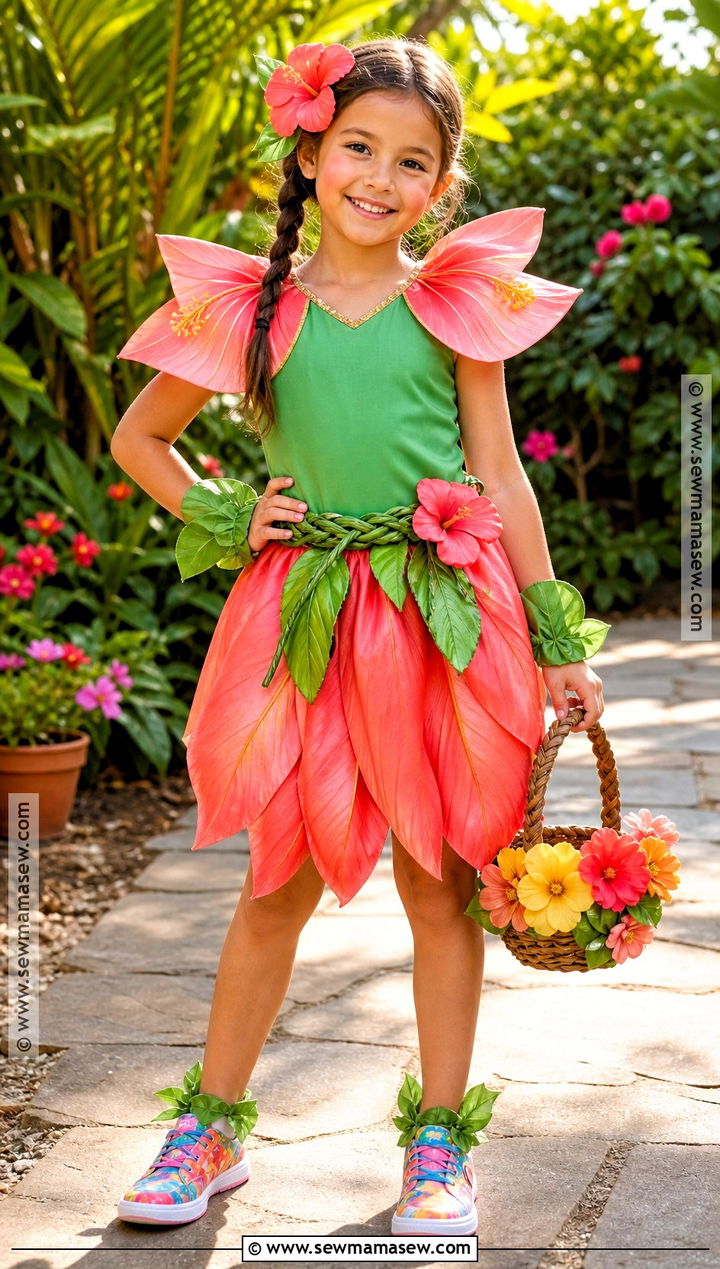 Tropical Hibiscus Flower Costume For Kids - 30 flower costume ideas for kids
