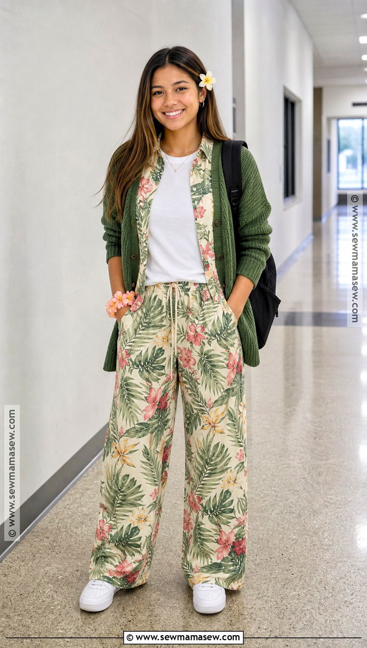 Tropical Matching Set School Outfit - 30 hawaiian dress up day school ideas