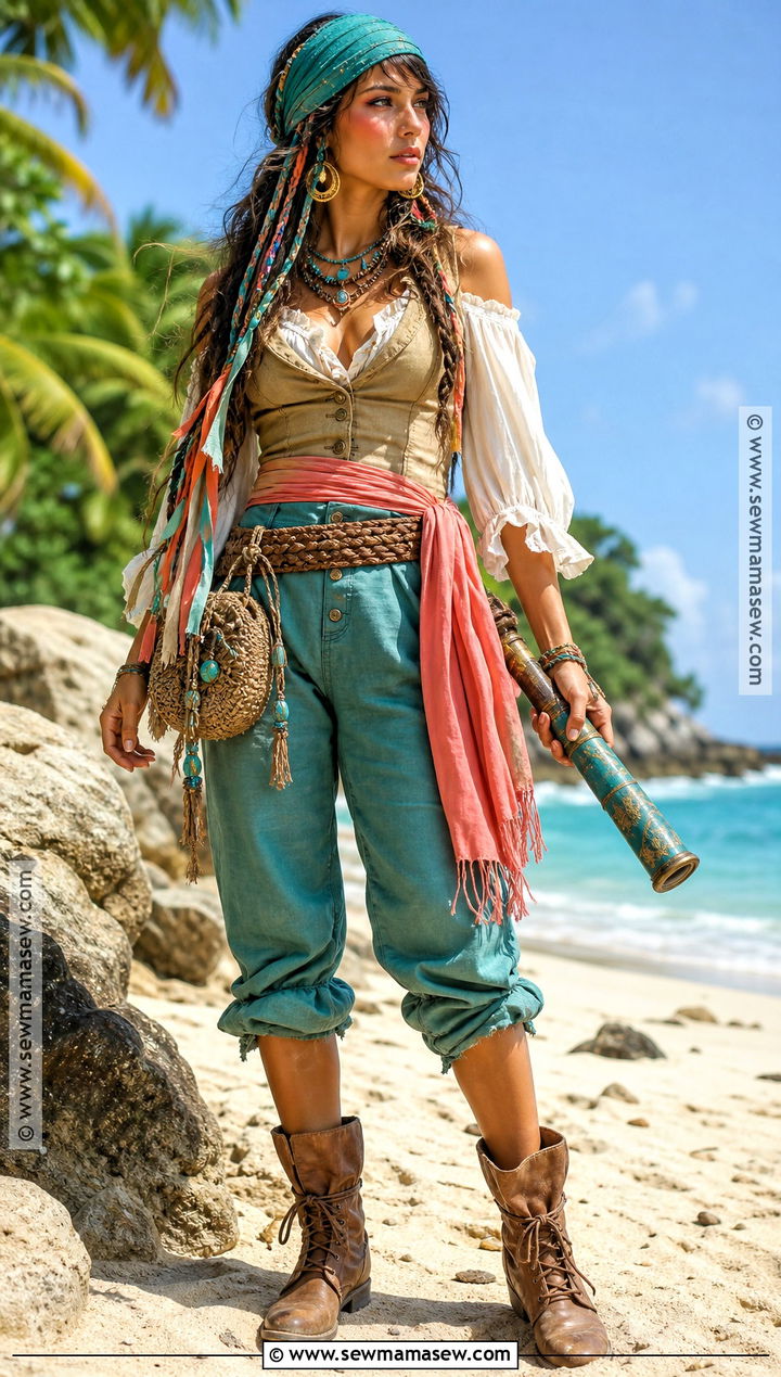 Tropical Pirate Costume - 30 cute pirate costume ideas for women