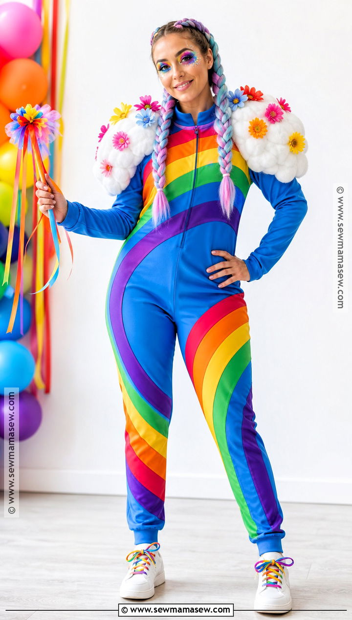 Tropical Rainbow Costume With Flower Clouds - 30 tropical costume ideas