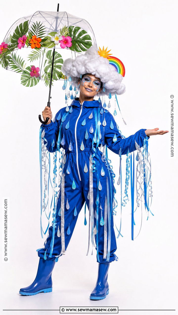 Tropical Rainstorm Costume With Cloud Hat - 30 tropical costume ideas