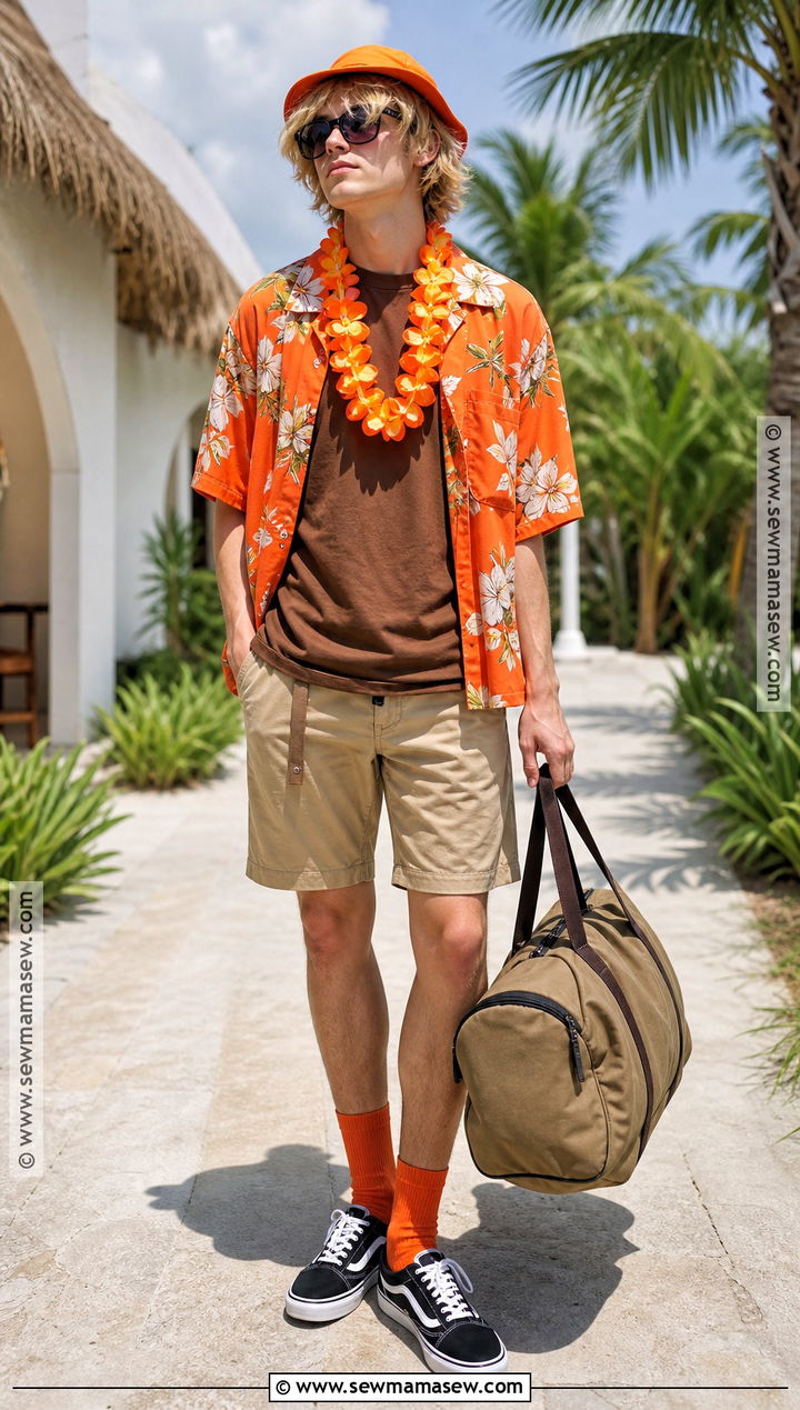 Tropical Vacation Kenny Cosplay With Orange Shirt - 30 Kenny Cosplay Ideas