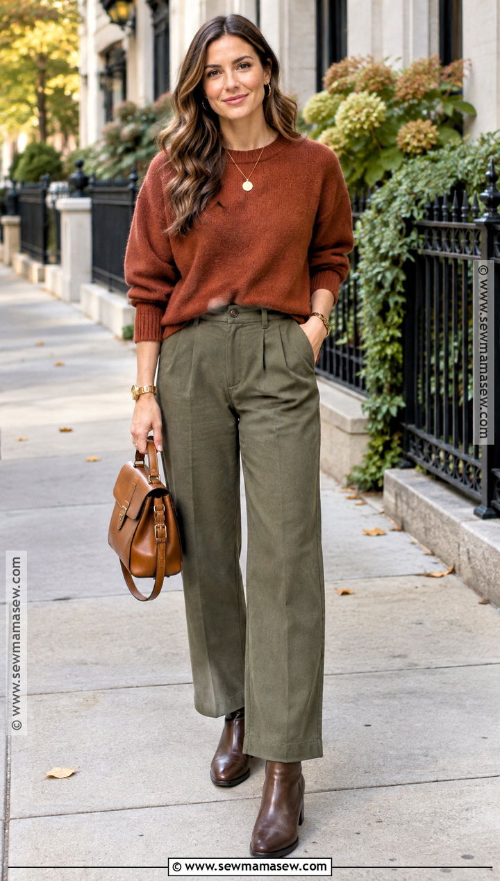 True Autumn Rust Sweater Outfit - 20 autumn color analysis outfits