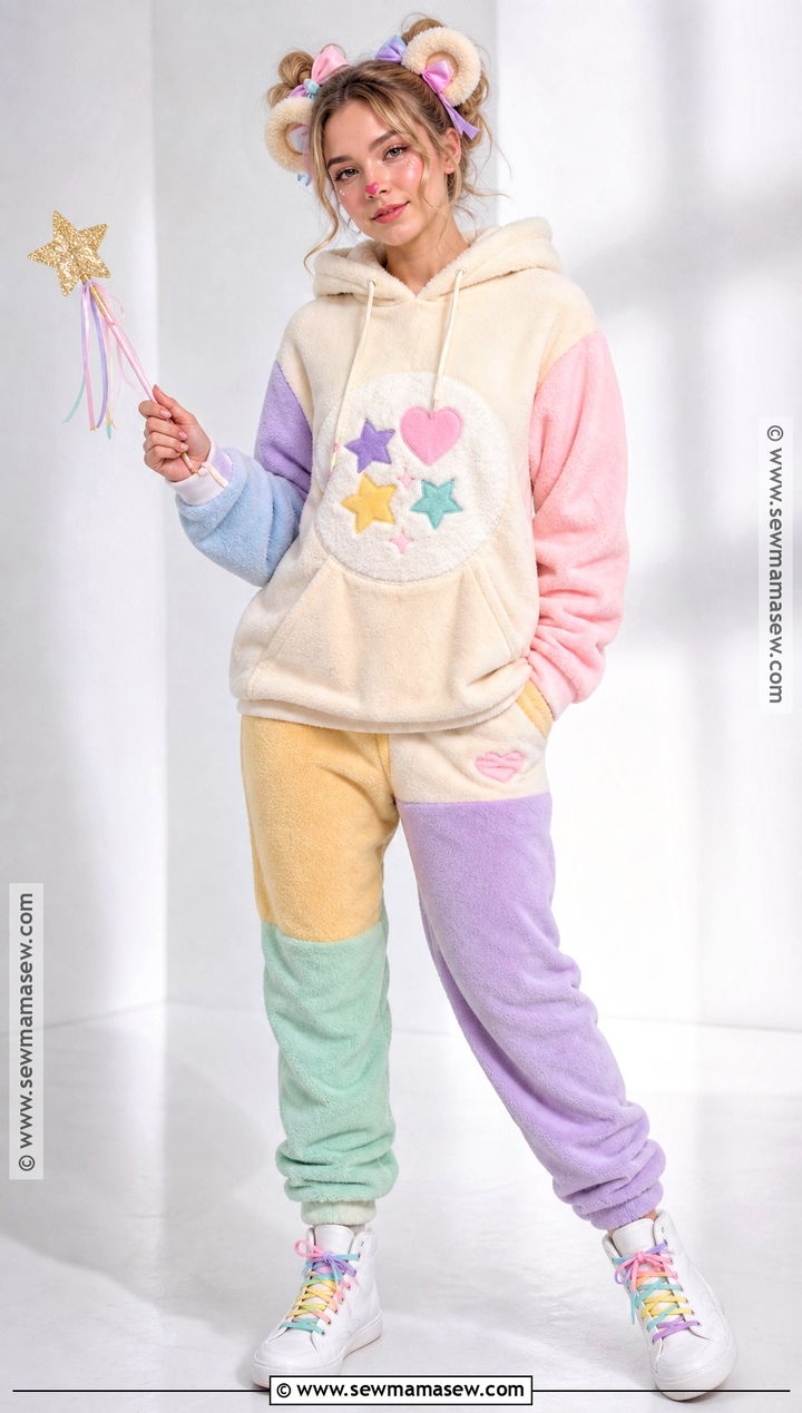 True Heart Bear Costume With Multicolor Star Badge - 30 care bears halloween costume ideas