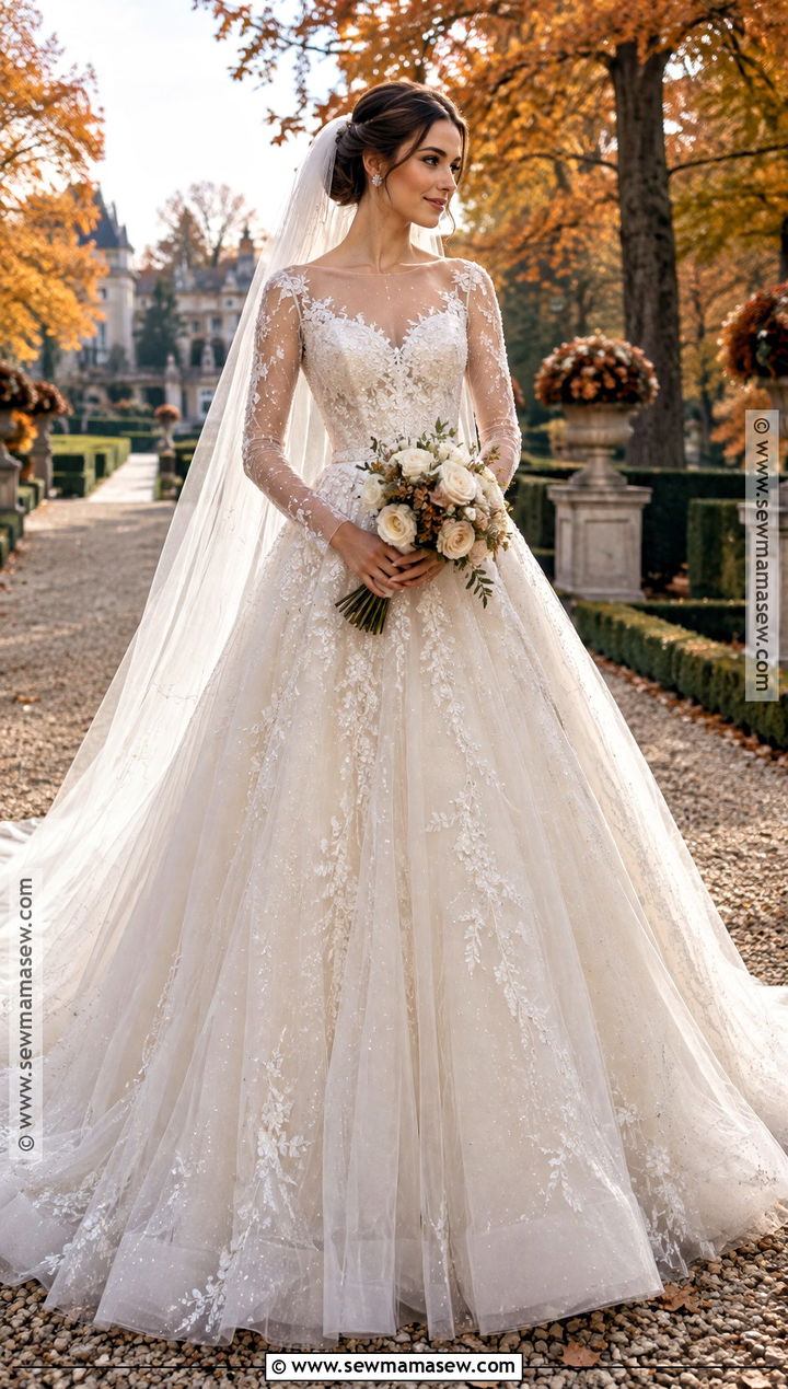 Tulle Ball Gown Fall Wedding Dress - 25 fall wedding dress ideas