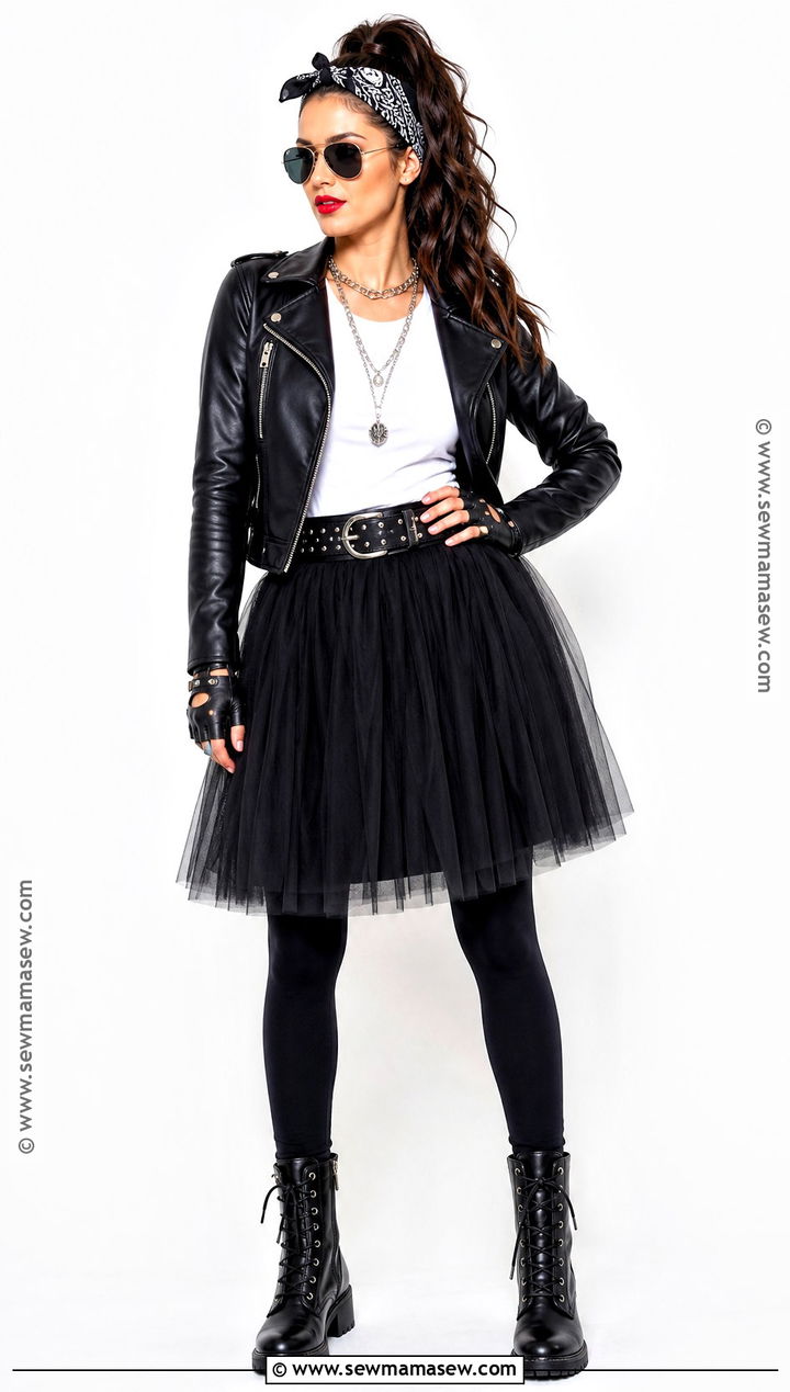 Tulle Skirt Biker Girl Costume - 30 biker girl halloween costume ideas