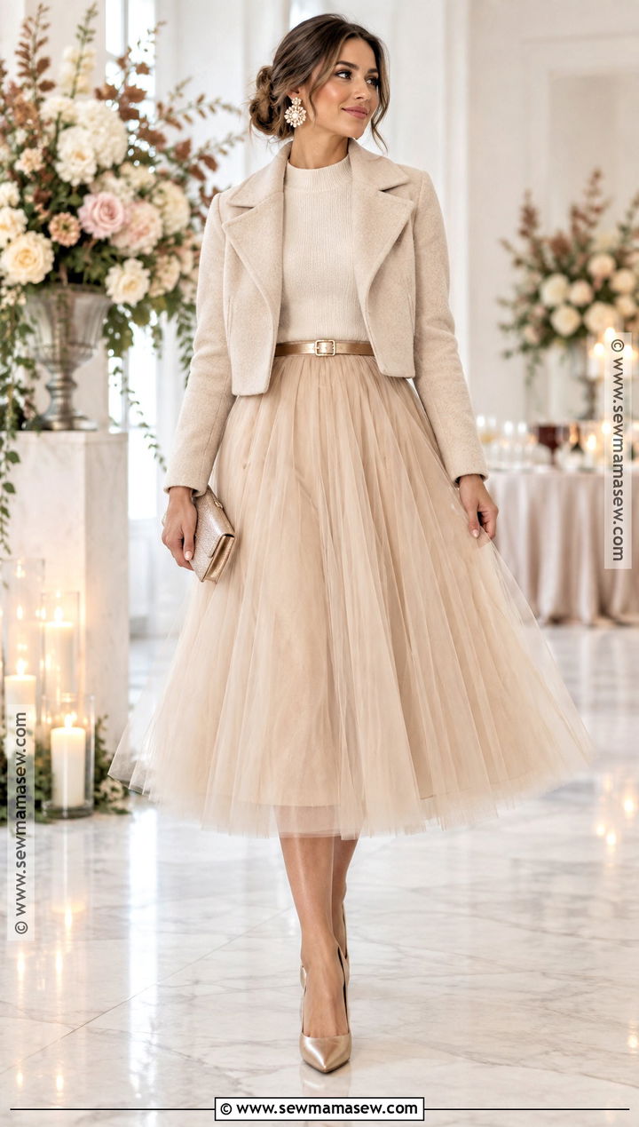 Tulle Skirt November Birthday Outfit With Fitted Sweater - 25 november birthday outfit ideas