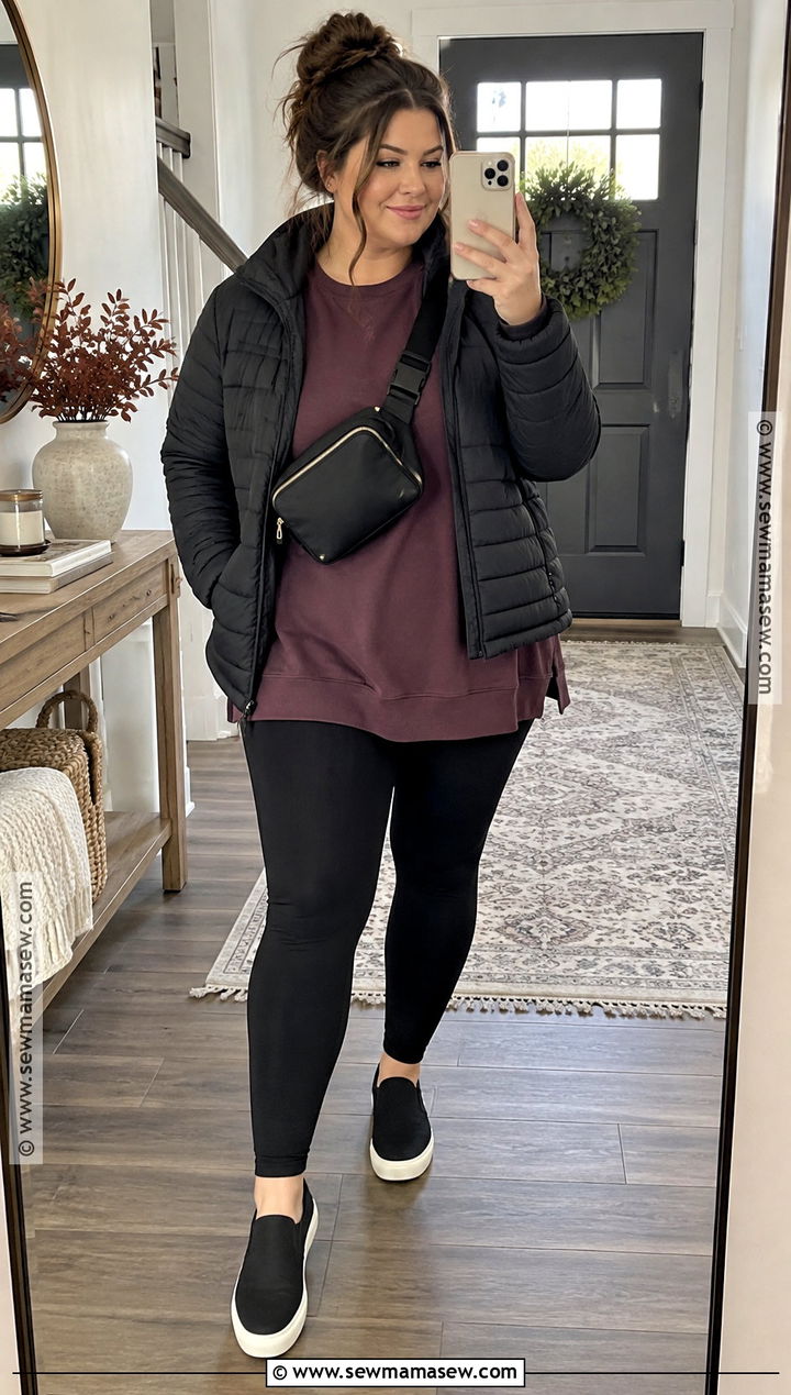 Tunic Sweatshirt And Leggings Nanny Outfit - 15 nanny outfit ideas fall