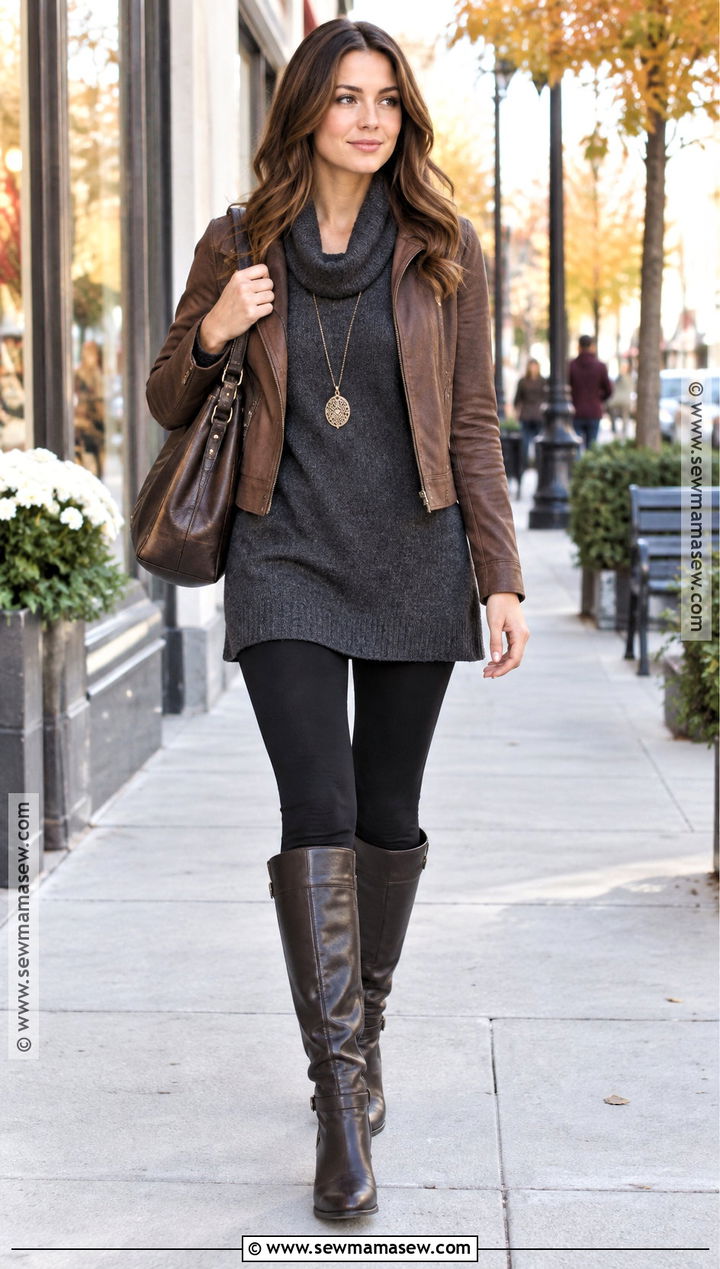 Tunic Top And Leggings 2000s Fall Outfit - 25 2000 fall outfits