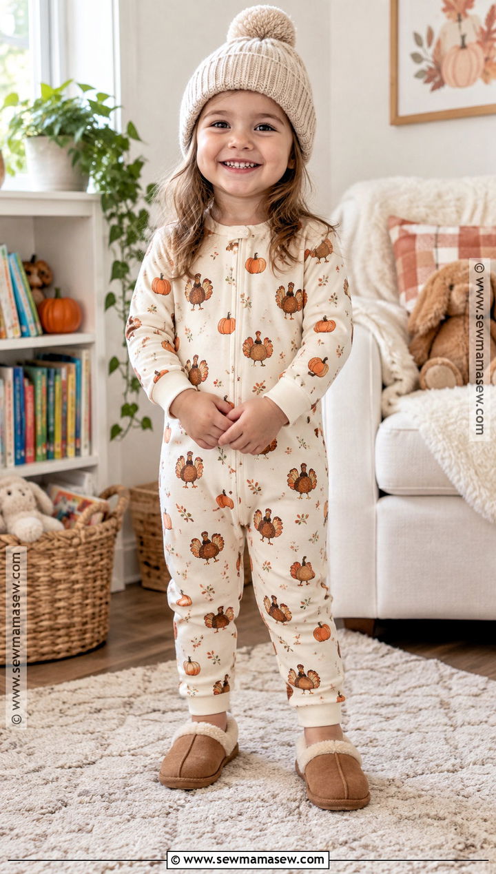 Turkey Pajama Onesie With Slippers - 15 thanksgiving onesie ideas for girls
