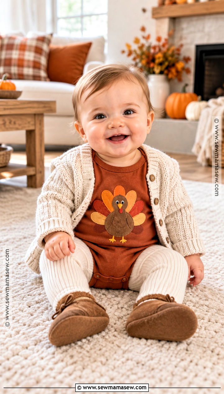 Turkey Romper Thanksgiving Baby Outfit - 15 thanksgiving baby outfits