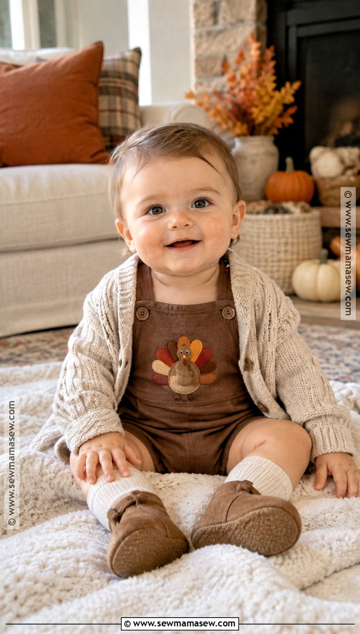 Turkey Romper and Soft Booties - 15 thanksgiving outfit ideas for baby boys