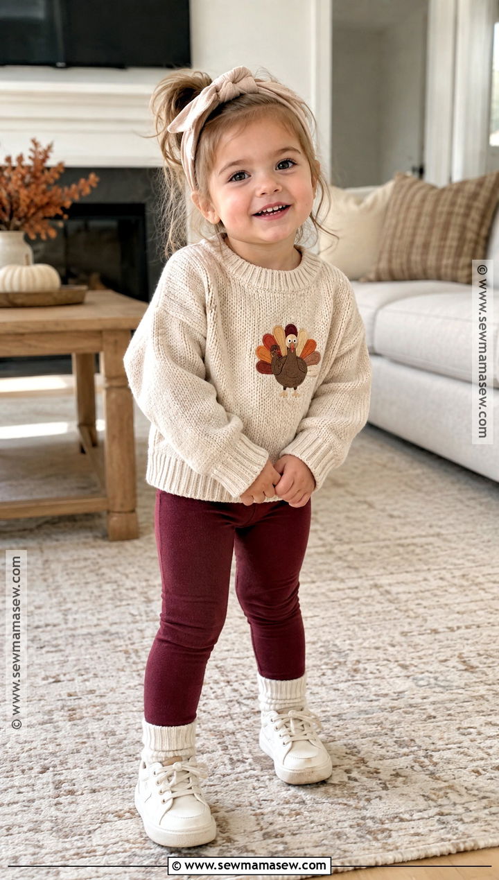 Turkey Sweater And Leggings Toddler Thanksgiving Outfit - 25 toddler thanksgiving outfit ideas for girls