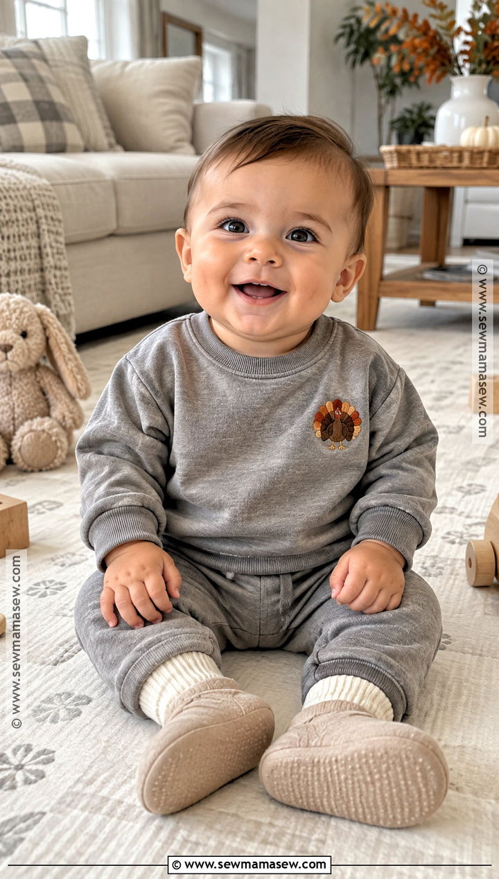 Turkey Sweatshirt and Jogger Set - 15 thanksgiving outfit ideas for baby boys