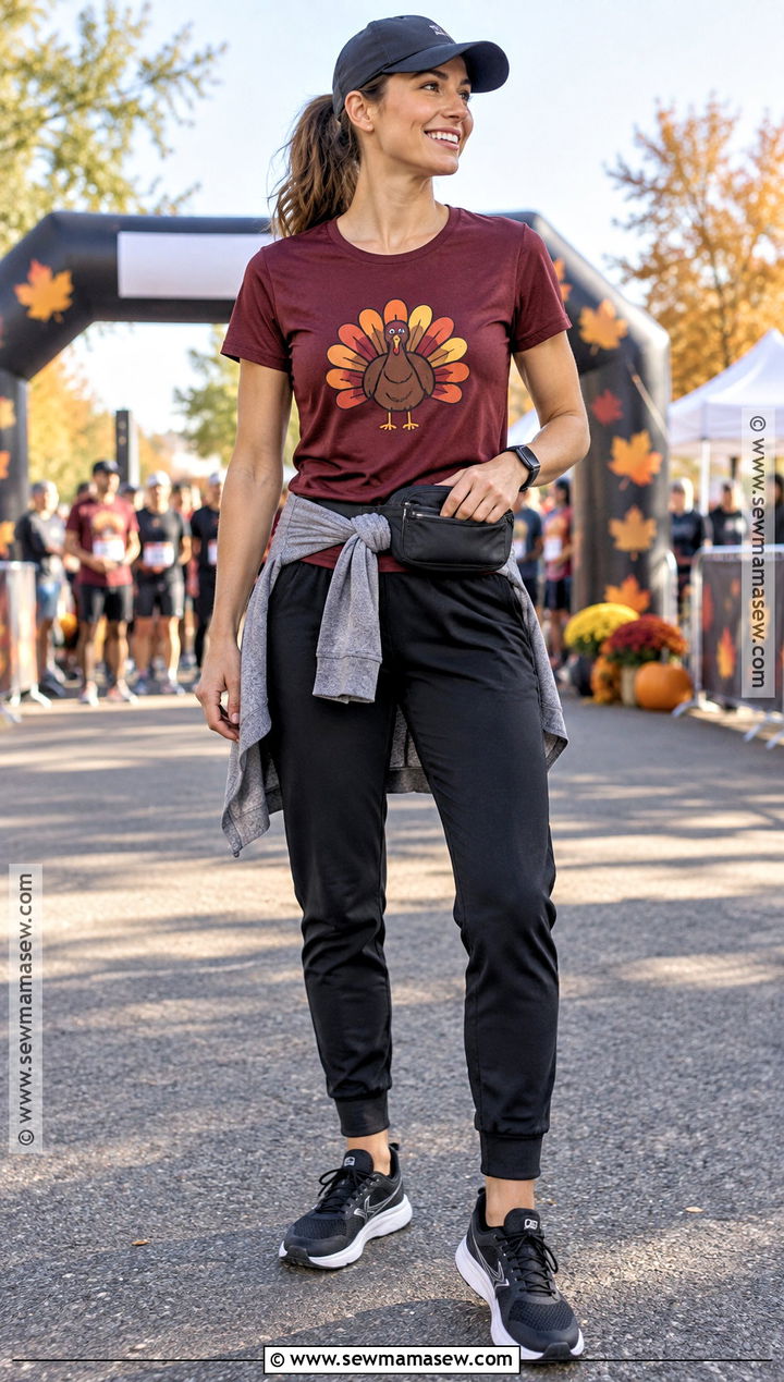 Turkey Trot Thanksgiving T Shirt With Joggers - 20 Thanksgiving Tshirt Ideas