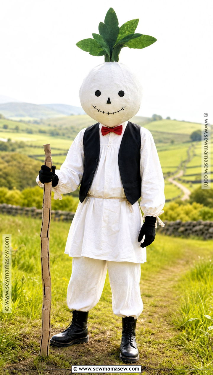 Turnip Head Costume With White Suit - 30 studio ghibli costume ideas