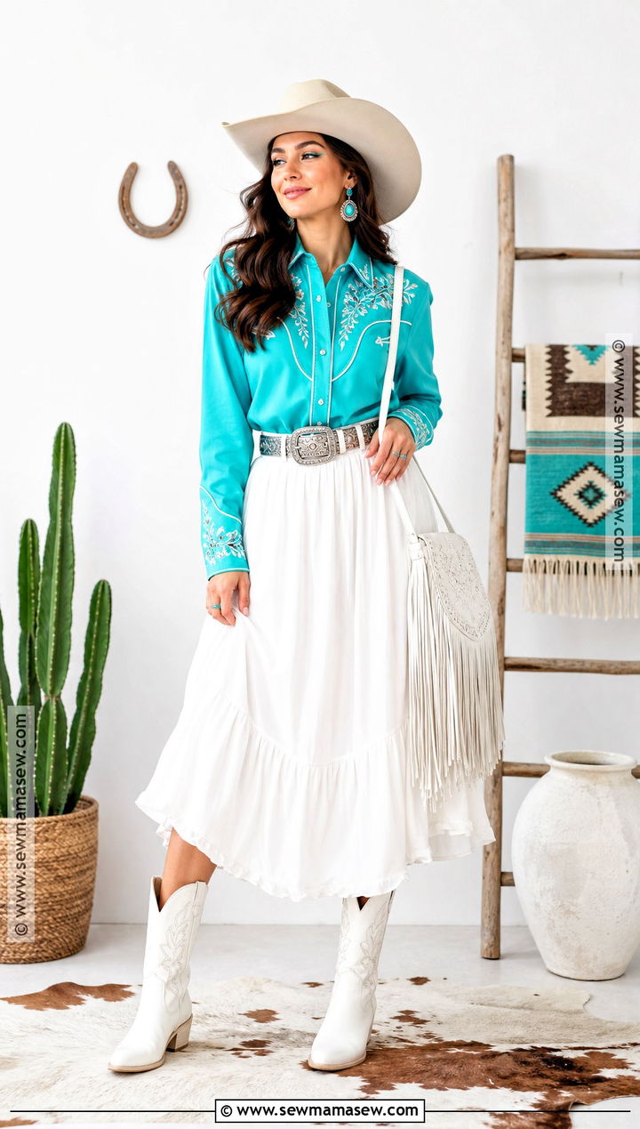 Turquoise Cowgirl Costume - 45 cowgirl halloween costumes