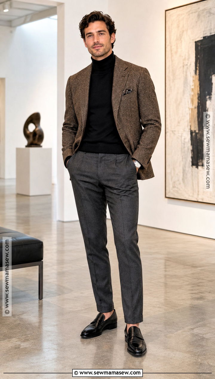 Turtleneck And Blazer Fall Outfit - 20 fall style ideas for men