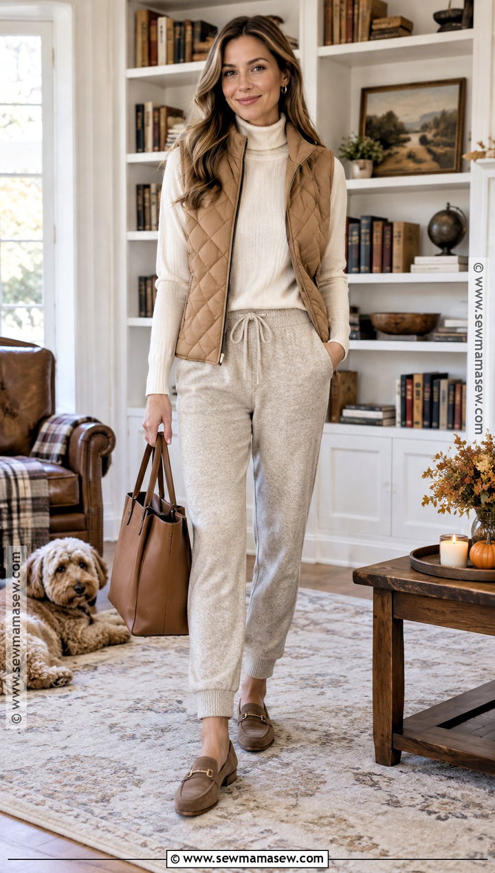 Turtleneck And Knit Joggers Outfit - 25 fall lounge outfits