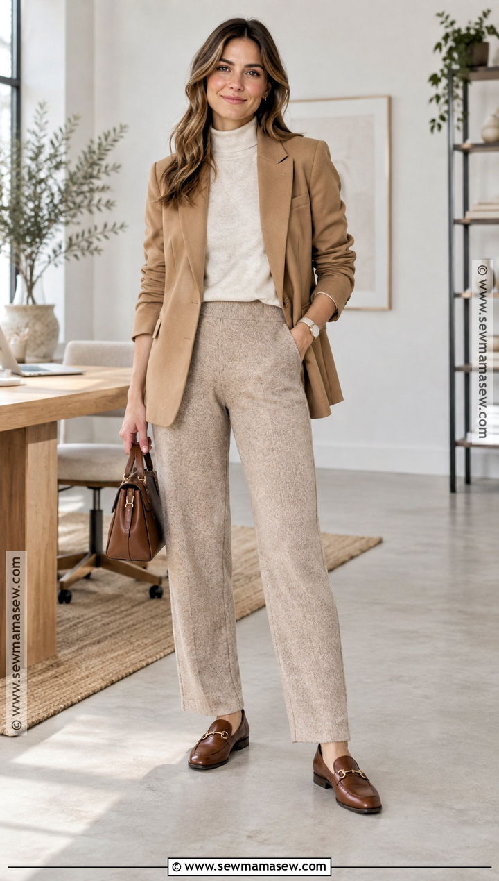 Turtleneck And Knit Pants Fall Lounge Outfit - 20 lounge fall outfits