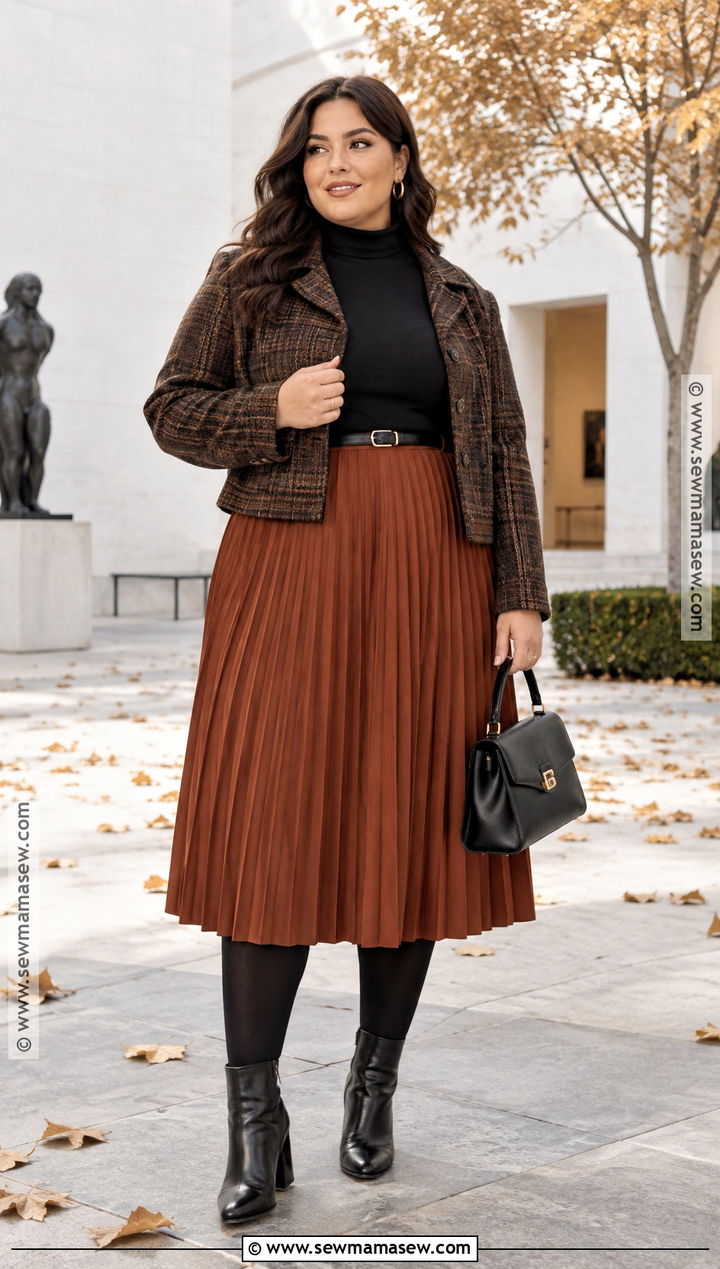 Turtleneck And Midi Skirt Fall Outfit - 15 Affordable Fall Outfit Ideas