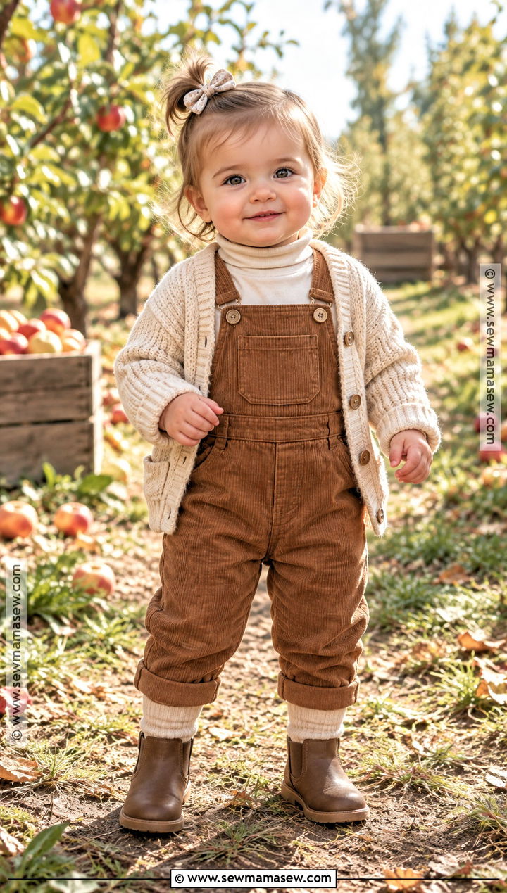 Turtleneck And Overall Pants Baby Fall Outfit - 20 baby fall outfits for girls