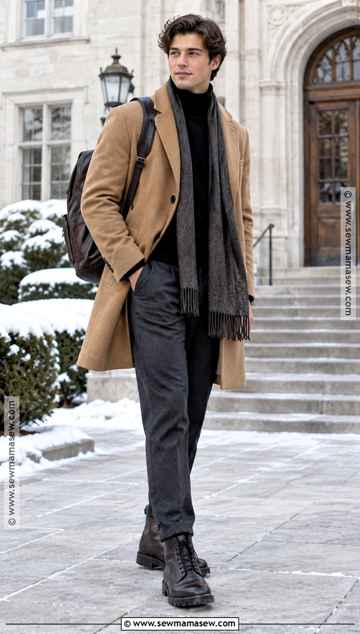 Turtleneck And Overcoat Back To School Outfit - 25 back to school outfits for men