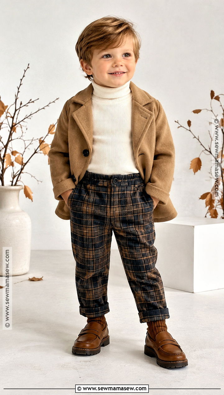Turtleneck And Plaid Pants Toddler Fall Outfit - 25 fall toddler outfits