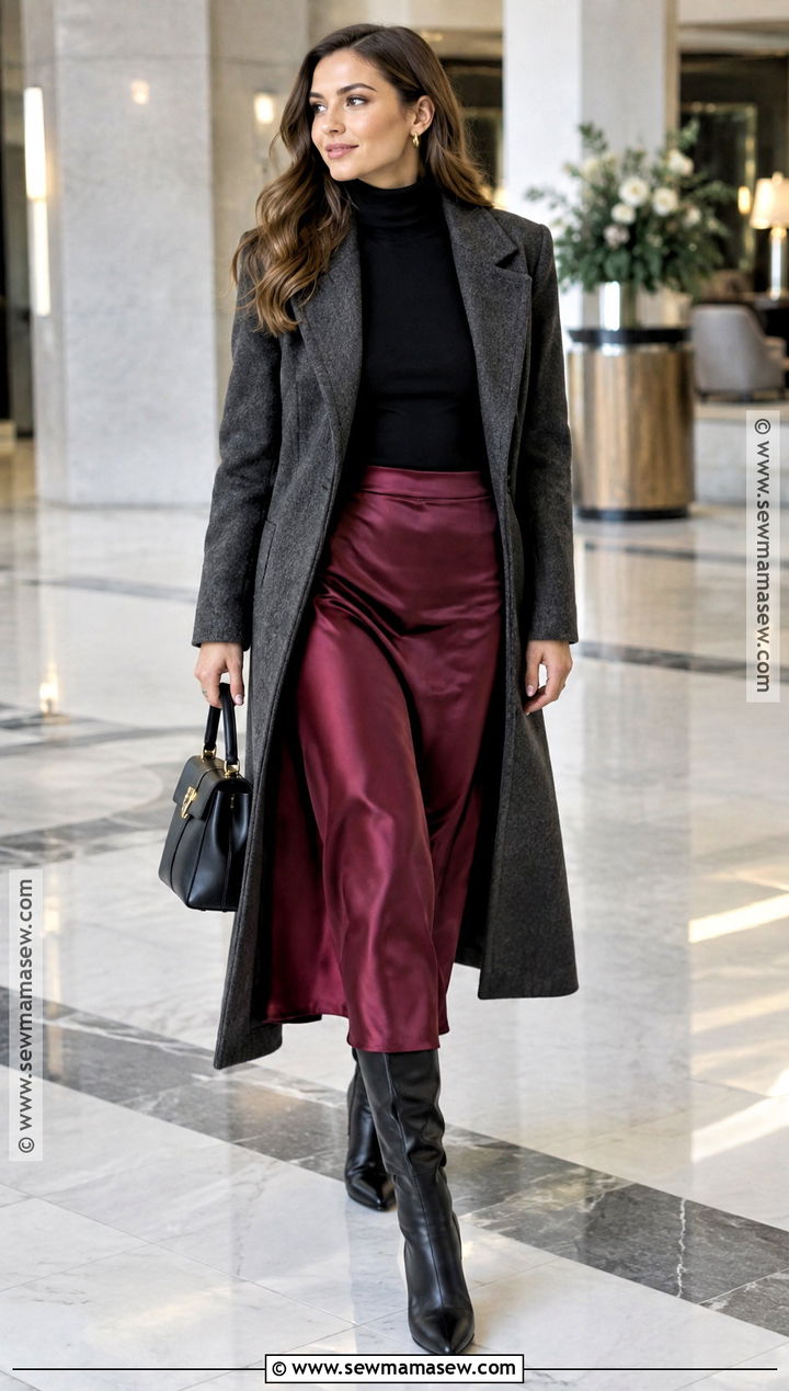 Turtleneck And Slip Skirt Outfit - 20 Outfits November