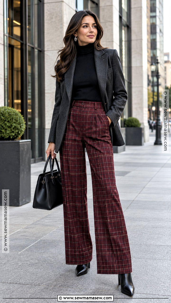 Turtleneck And Statement Trousers Outfit - 15 October Style Challenge Ideas